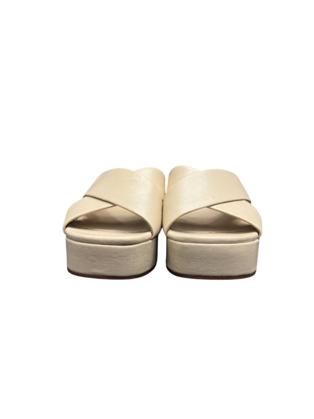 Vince Women's Crossover Strap Leather Platform Slide Sandal, Size 8.5 WORN ONCE - Picture 4 of 9